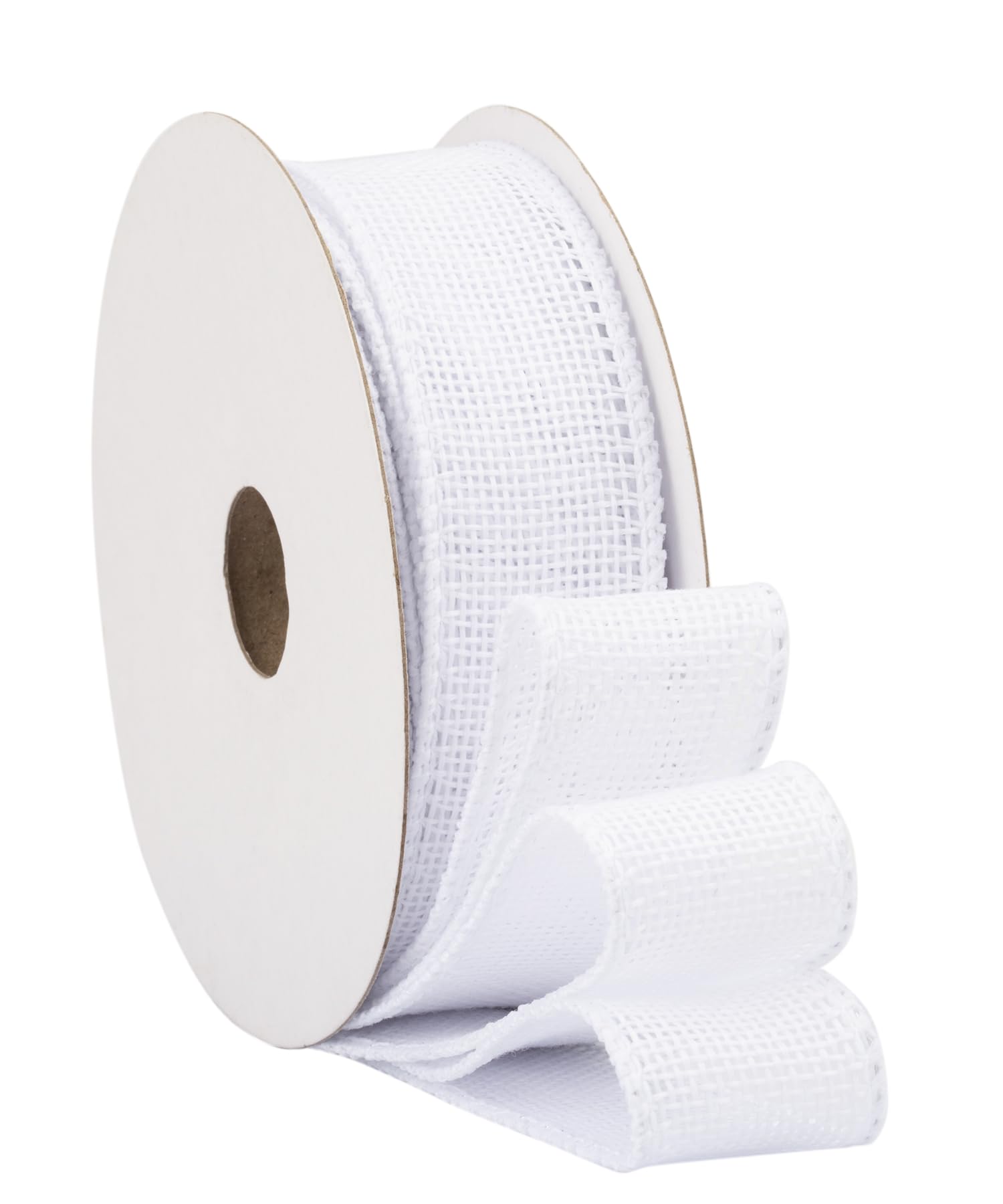 Fondersy 9-Meter White Burlap Ribbon Wired Burlap Ribbon - 25mm Width for Gift Wrapping, Floral Arrangements, Wreath Making, and Christmas Decor