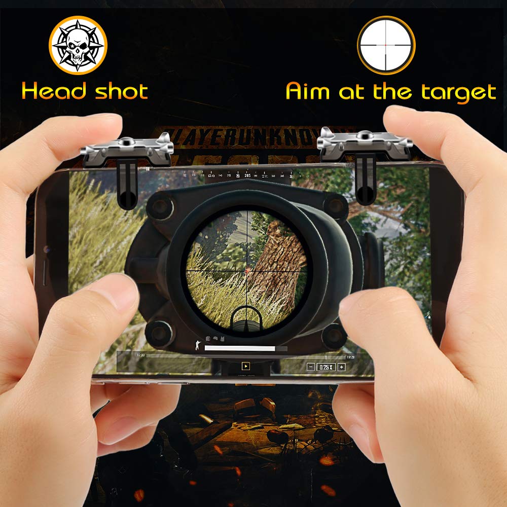 Fortnite PUBG Trigger Mobile Controller - [Upgraded Version] PUBG Mobile Trigger, L1R1 Shooter Trigger Buttons for PUBG/Fortnite/ Rules of Survival for Android & iPhone