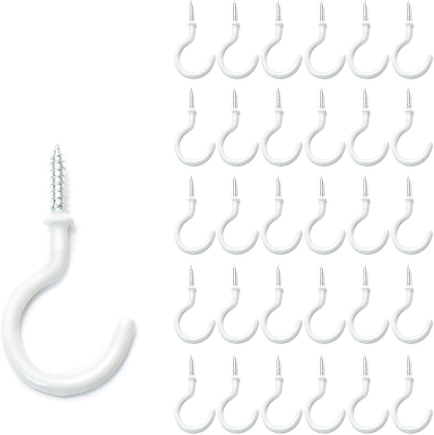 30 Pack Ceiling Hooks Heavy Duty for Hanging Plants Cup Hooks Screw