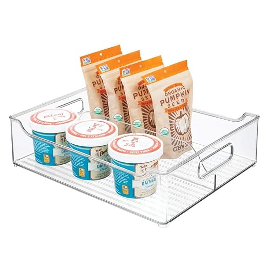 mDesign Caja organizadora con Asas - Contenedor de plástico con ...