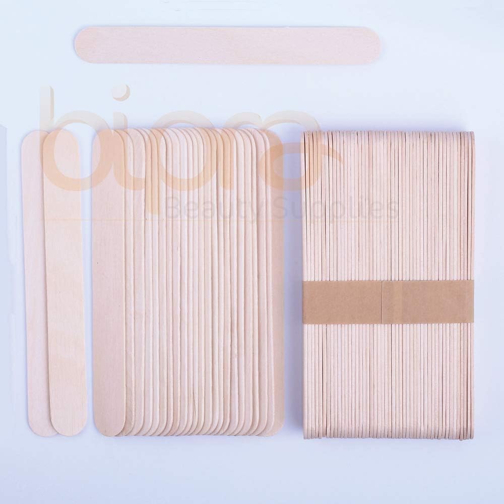 Bipra® 100 Pieces Tongue Depressors Large Waxing Spatulas Wooden for Wax Hair Removal,Natural Wood,Non-sterile,6 Inches Disposable - Image 5