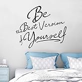 Inspirational Quotes Bathroom Wall Decals : Women Beautiful Home Positive Vinyl Art Wall Stickers - Living Room Bedroom Kitchen Family Wall Decor - Be The Best Version of Yourself 24
