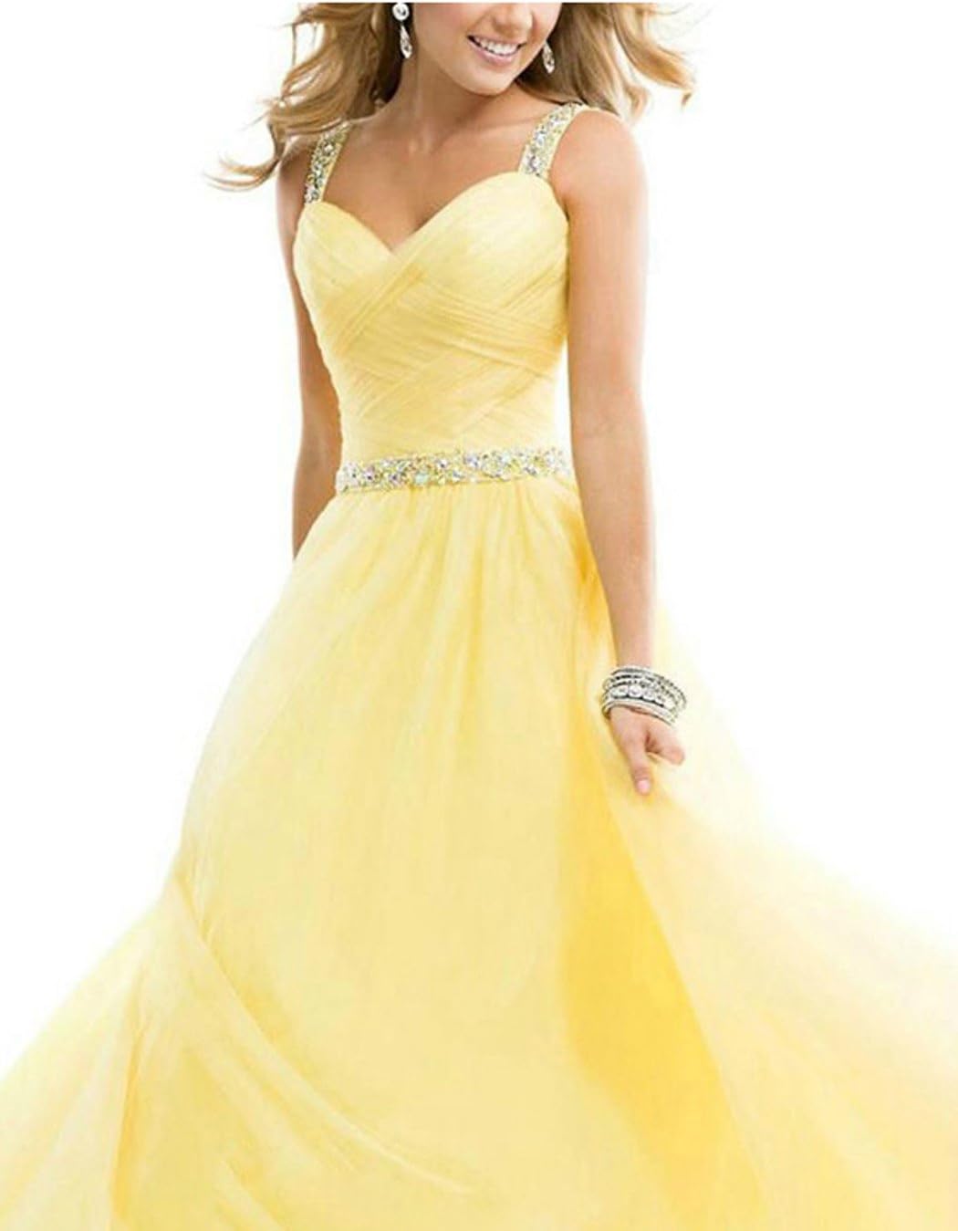 Fanala Womens Sexy Long Chiffon Dresses Party Ball Gown Bridesmaid Wedding Dress