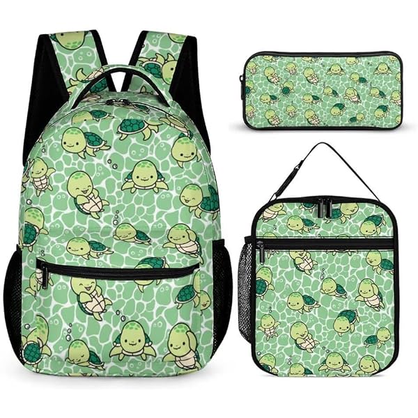 BOENLE Sea Turtle Backpack - Water-Resistant Lightweight Bookbag With Reflective Strips, Large Capacity Multicolor Bag - View #7