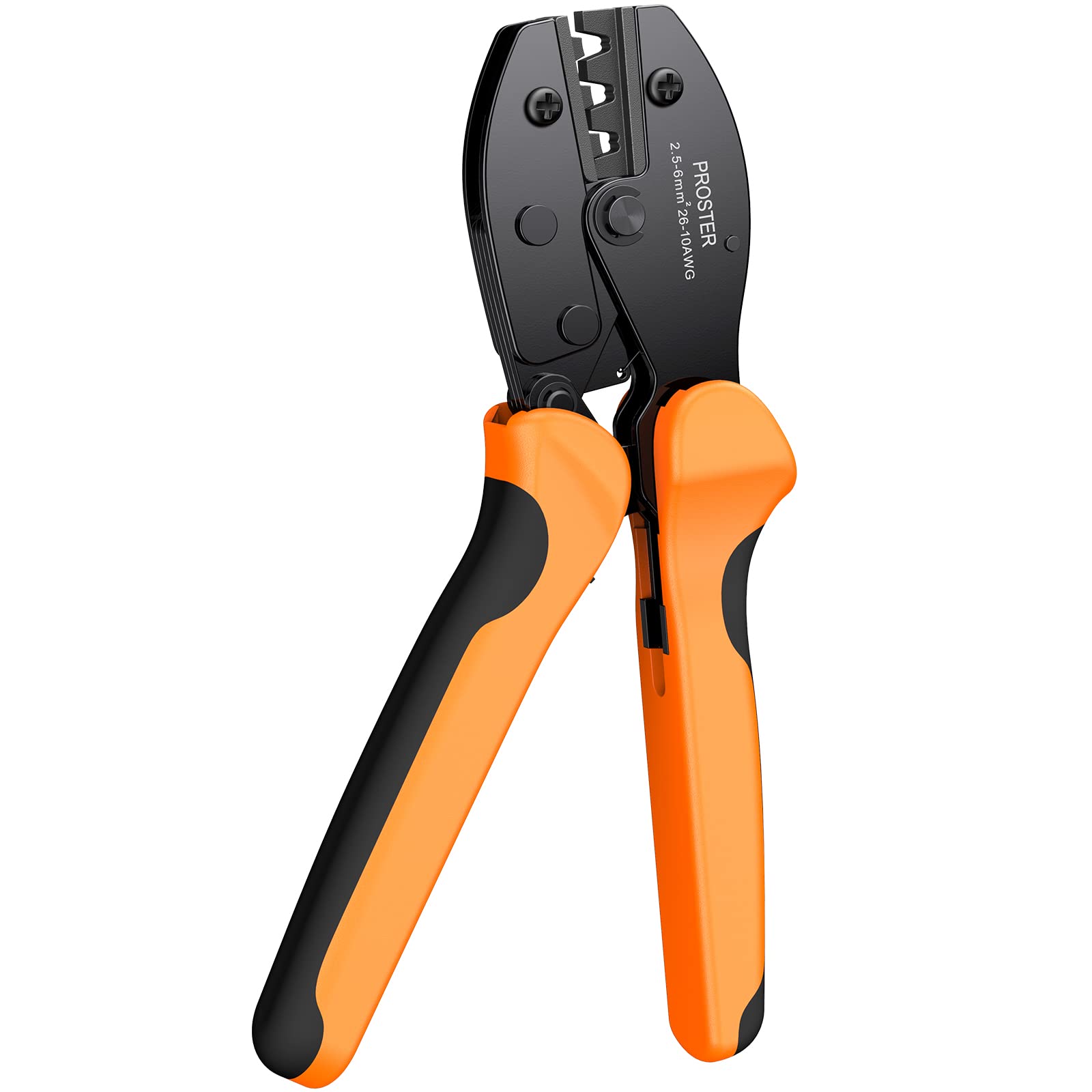 Proster Solar Panel Crimper PV Crimping Tool Ratcheting Connector for 26-10 AWG 2.5-6.0 mm² Cable - Orange