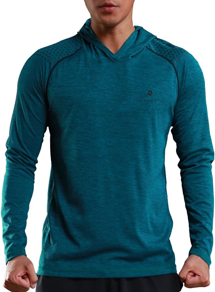 Gerlobal Mens Gym Workout Active Muscle Bodybuilding Long Sleeve Hoodies Casual Hooded Sweatshirts