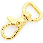 CRAFTMEMORE Swivel Lobster Claw Clasps Classic Trigger Snap Hooks CS10 Purse Landyard Clip Fits 1/2" Strap Pack of 10 (Gold)