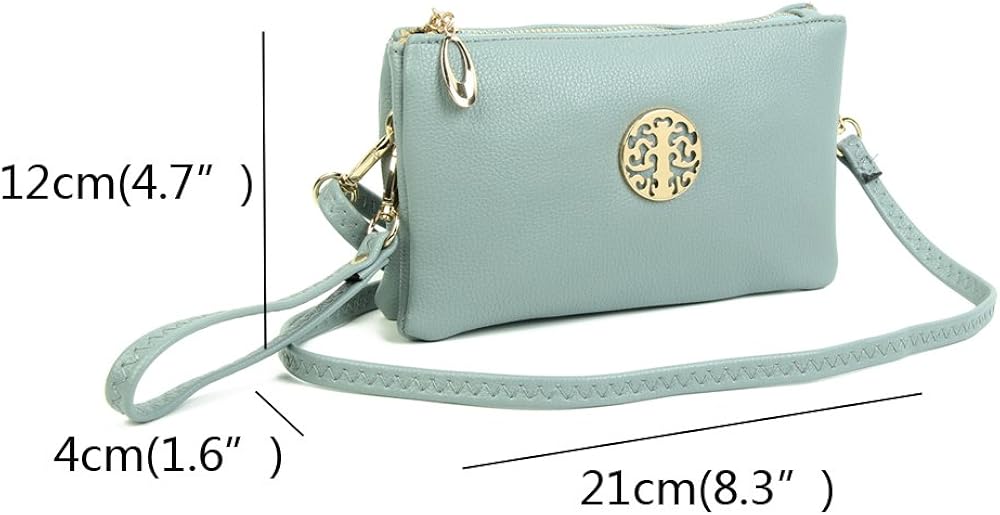 VIVA LONDON Womens Small Clutch Bags with Wristlet and Long Adjustable Strap (Black) - Image 5