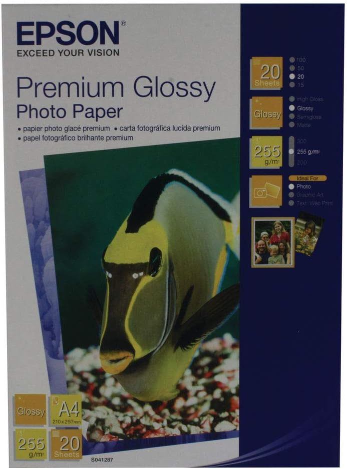 Epson A4 Premium Glossy Photo Paper (Pack of 20) BigaMart