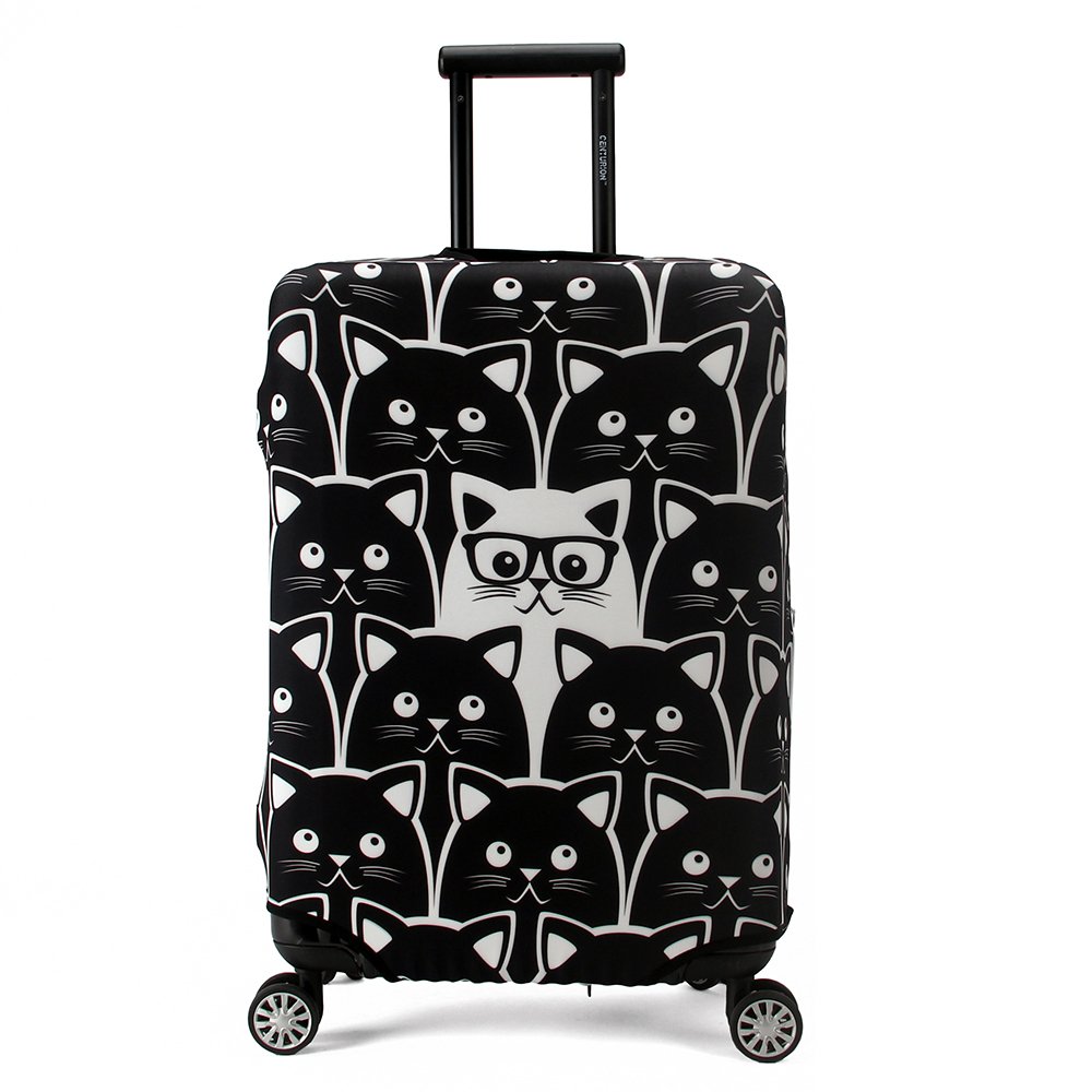 Madifennina Travel Suitcase Protector Suitcase Cover Fit 23-32 Inch Luggage (cat, M(23"-25" Luggage))
