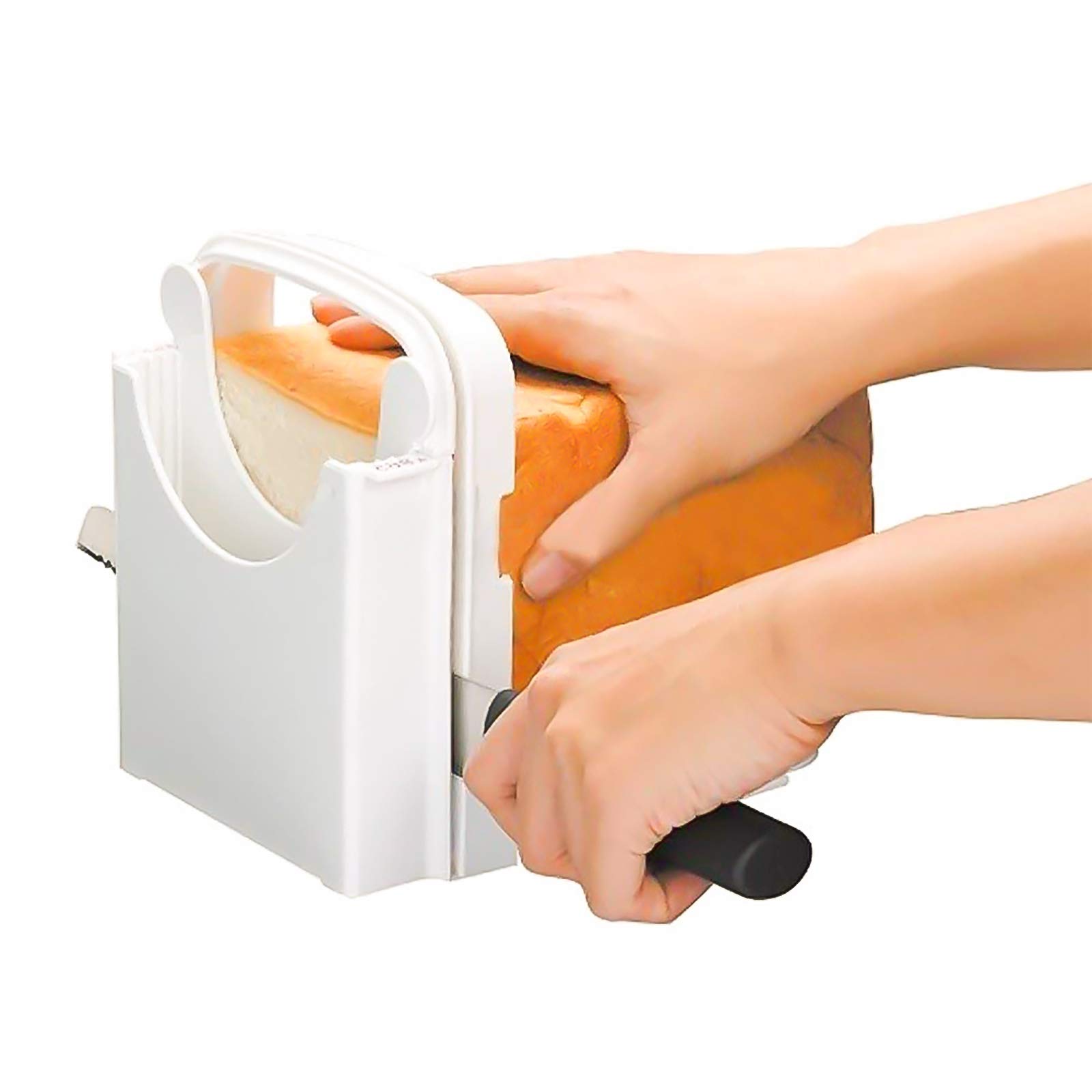 Wovatech Bread Slicer - Adjustable Folding Bread Bread Cutter for Cutting Bread and Cake - Loaf Cutting Board with 5 Slice Thicknesses