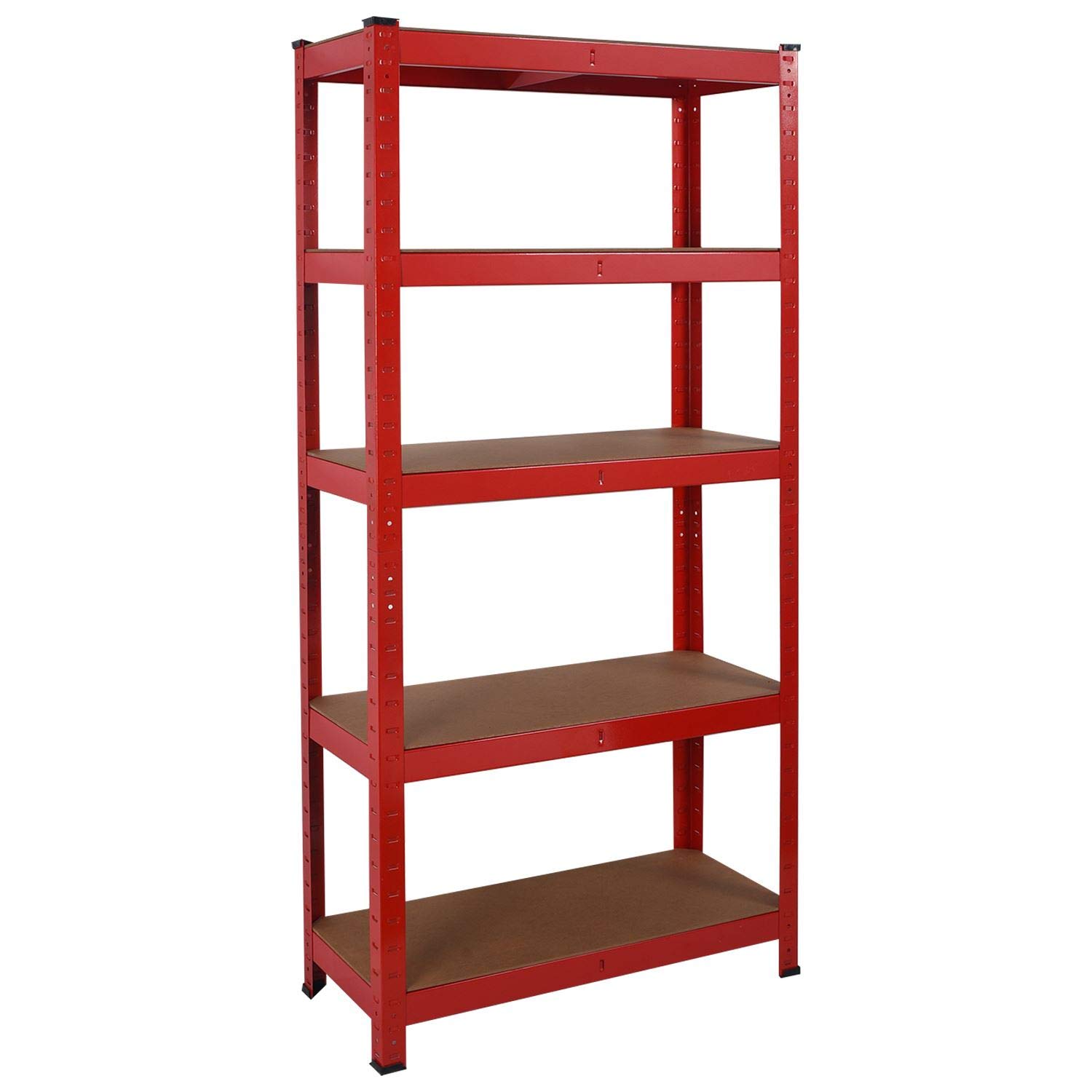 Direct Online Houseware House of Home Garage Shelving Unit 5 Tier Anti Mould Heavy Duty Metal Storage Rack, Steel Racking for Garage, Shed and Workshop, 70 x 30 x 150 cm, Red