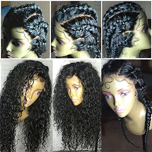 Freyja 8A Full Lace Human Hair Wigs for Black Women Pre Plucked Hairline Curly Wave 250% Density Remy Hair Lace Wigs with Baby Hair(22 inch,1B)