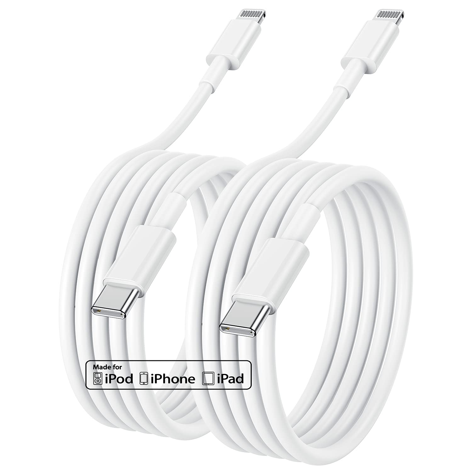 iPhone 14 13 Fast Charger Cable 2M 2Pack,[Apple MFi Certified]USB C to Lightning Cable for iPhone 14 Pro Max/13 mini/12Pro/11/XS/XR/8/iPad/AirPod, Type C Port Support Quick iPhone Charging Lead 6 Foot