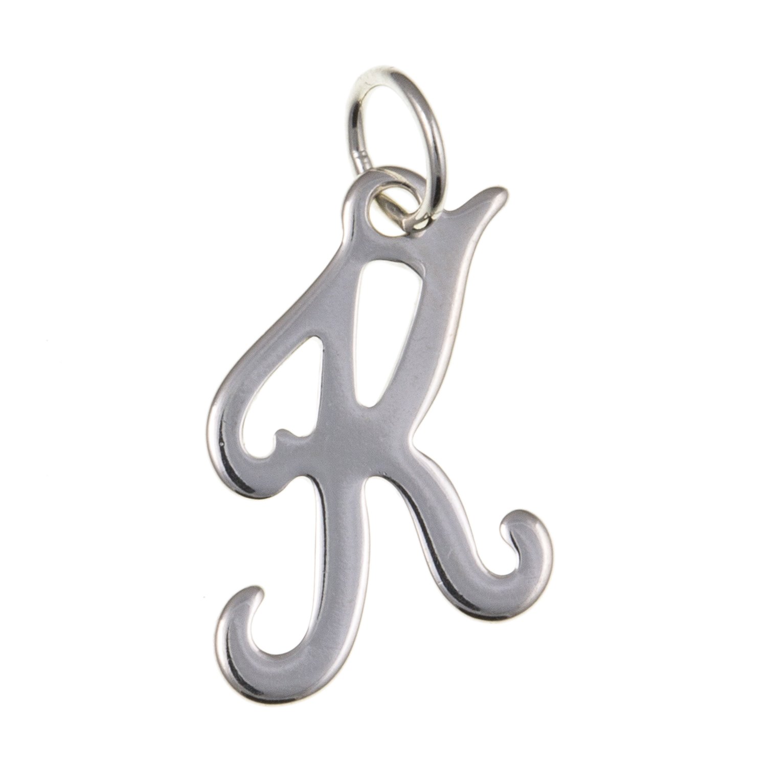 Capital Letter K Alphabet Initial 925 Sterling Silver Slider Charms for Women Girls/Silver Alphabet Letter Charms for Jewellery Making - Fit for Traditional Charm Bracelet