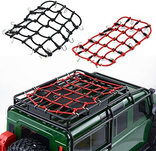 Zlimio Elastic Luggage Net,1/10 RC Remote Control Crawler Truck Car Roof Rack,7.5"x4.3"Cargo Net featuring 13 Adjustable Hooks