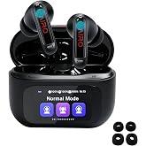 AIRO Duo Touch Screen Wireless Earbuds, Bluetooth 5.4 ANC in-Ear Headphones | 5 EQ Modes, ANC Noise Cancelling/Transparency/ Normal Mode, IPX4 Bluetooth Earbuds, Seven-language support