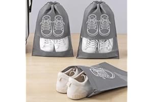 4pcs Portable Shoe Bags,Non-woven Storage Bags for Packing,Travel Essentials for Men and Women, Dustproof Pocket with Drawstr
