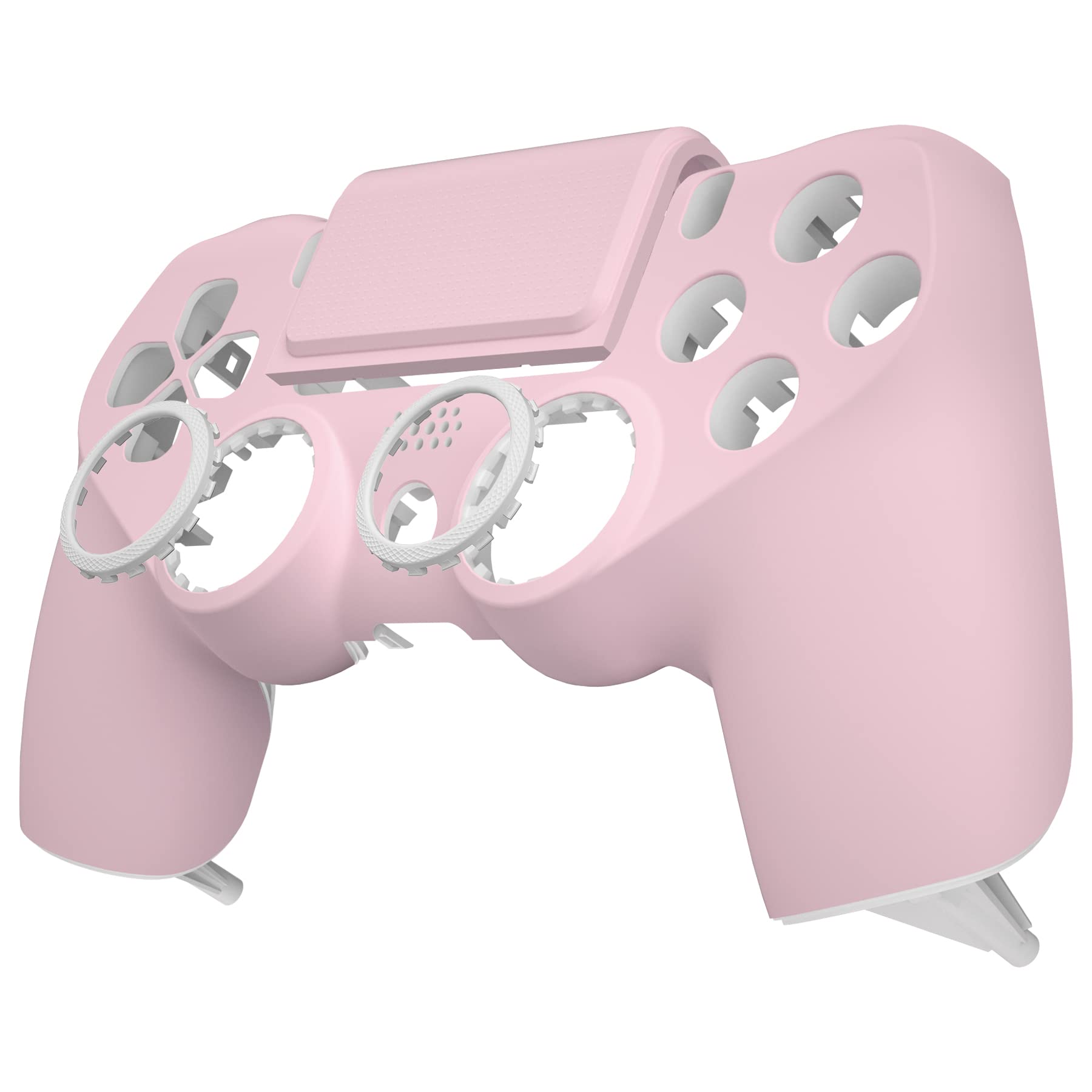 eXtremeRate Cherry Blossoms Pink Ghost Replacement Faceplate Touchpad, Redesigned Housing Shell Touch Pad Compatible with PS4 Slim Pro Controller JDM-040/050/055 - Controller NOT Included