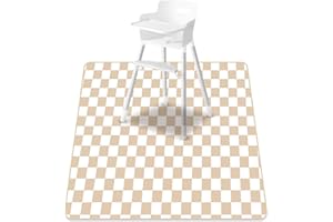 CoolaPeach Baby Splat Mat for Under High Chair, 51 x 51 Inch Wipeable Splash Mat，Floor Protector，Wipe-Clean Tablecloth and Playing Mat (Square)
