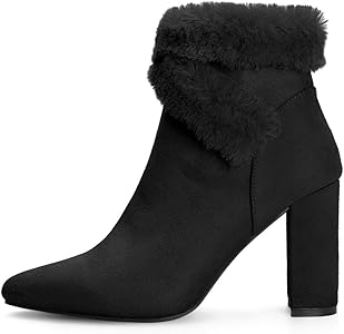 faux fur heel boots