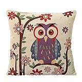 Single noble pillow, Laimeng Home Car Bed Sofa Vintage Decorative Cute Owl Pillow Case Cushion Cover