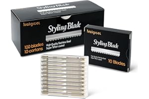 MATGICOL Styling Razor Replacement Blades for Hair-Cutting - 100 Pcs Hair Texturizing Thinning Styling Razors Blades for Salon and Home, Ideal for Barbershops and Hairdressers