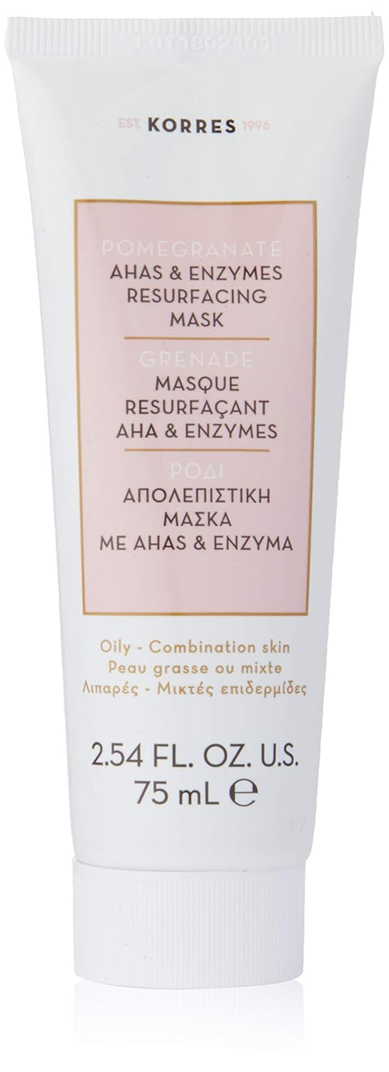 KORRES Pomegranate Ahas & Enzyme Resurfacing Mask, 2.54 Fl oz.