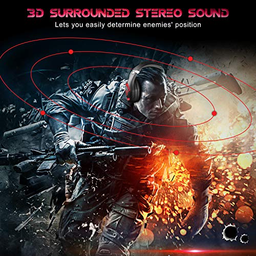 PS4 Headset,GEEKLIN gaming headset for pc gaming headset for xbox one controller with microphone,Rotatable ear shell,50mm super bass speakers,3.5mm Adapter for Laptop - Thumbnail 2