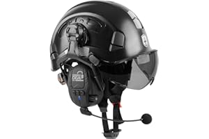 GREEN DEVIL Hard Hat Safety Helmet with Bluetooth Ear Muffs and Dual Layers Visors Vented Work Hardhat ANSI Z89.1 Cascos De C