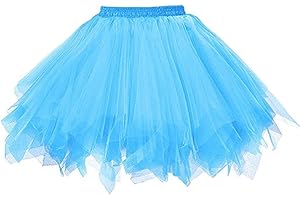 MIZHOME Womens Soild Color Tutu Skirt Layered Tulle Skirt Adult Halloween Costumes