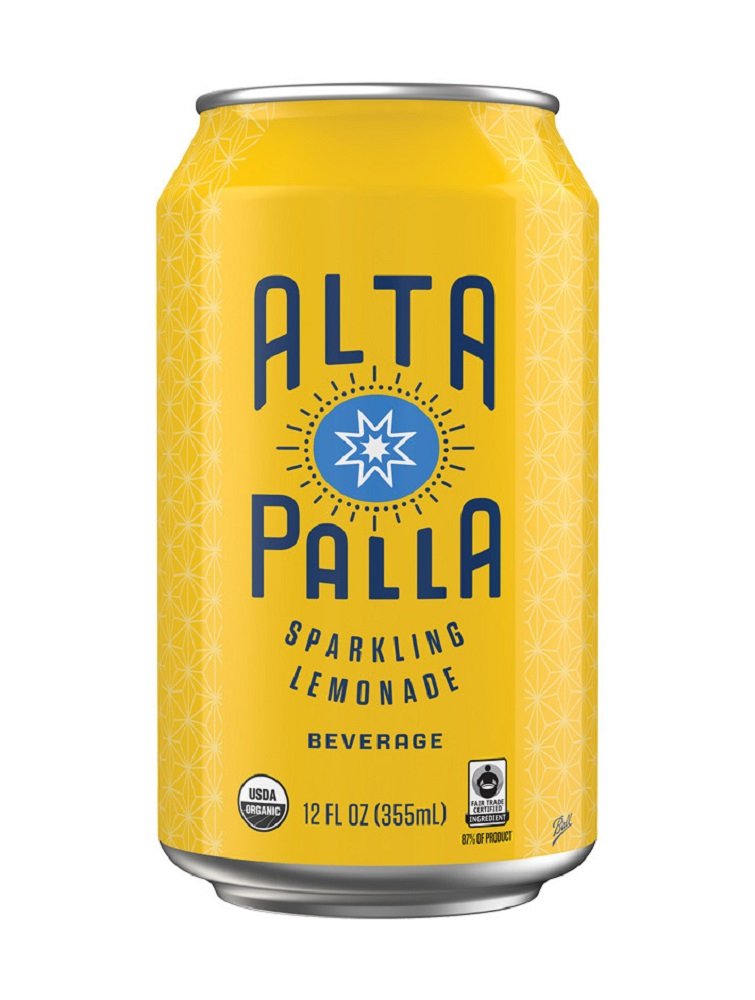 Alta Palla Organic Fair Trade Sparkling Fruit Juice Beverage, Lemonade, 12 Ounce, 24 Count
