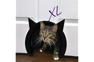 The Kitty Pass XL Cat Door for Interior Door - Cat Hole Kitty Door for Hidden Litter Box - Midnight Black Extra Large Cat Door Interior Door - Pet Door for Cats up to 30 lbs
