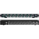 TONALUXE 8-Channel Headphone Mixing Distribution Amplifier, Mountable High-Power Headphone Splitter Amp with Mono/Stereo Modes, 16 Headphone Outs, LED Meters for Studio &amp; Live Sound Monitoring