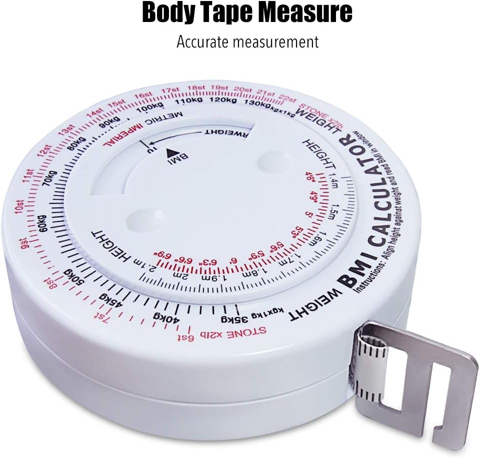 Body Measuring Tape Device with Handheld Body Fat Caliper, Plicometer Skinfold Caliper, BMI Calculator for Men and Women for Fitness and Weight Loss: Health & Personal Care