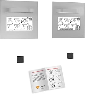 hang-it Spiegel Aufhänger Set inkl. 2 Spiegelaufhänger - 100x100 mm Spiegelhalter und 2 Abstandshalter