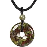 Justinstones Natural Gemstone 25mm Donut Beads Reiki Chakra Pendant Necklace Handmade Jewelry 22 Inch