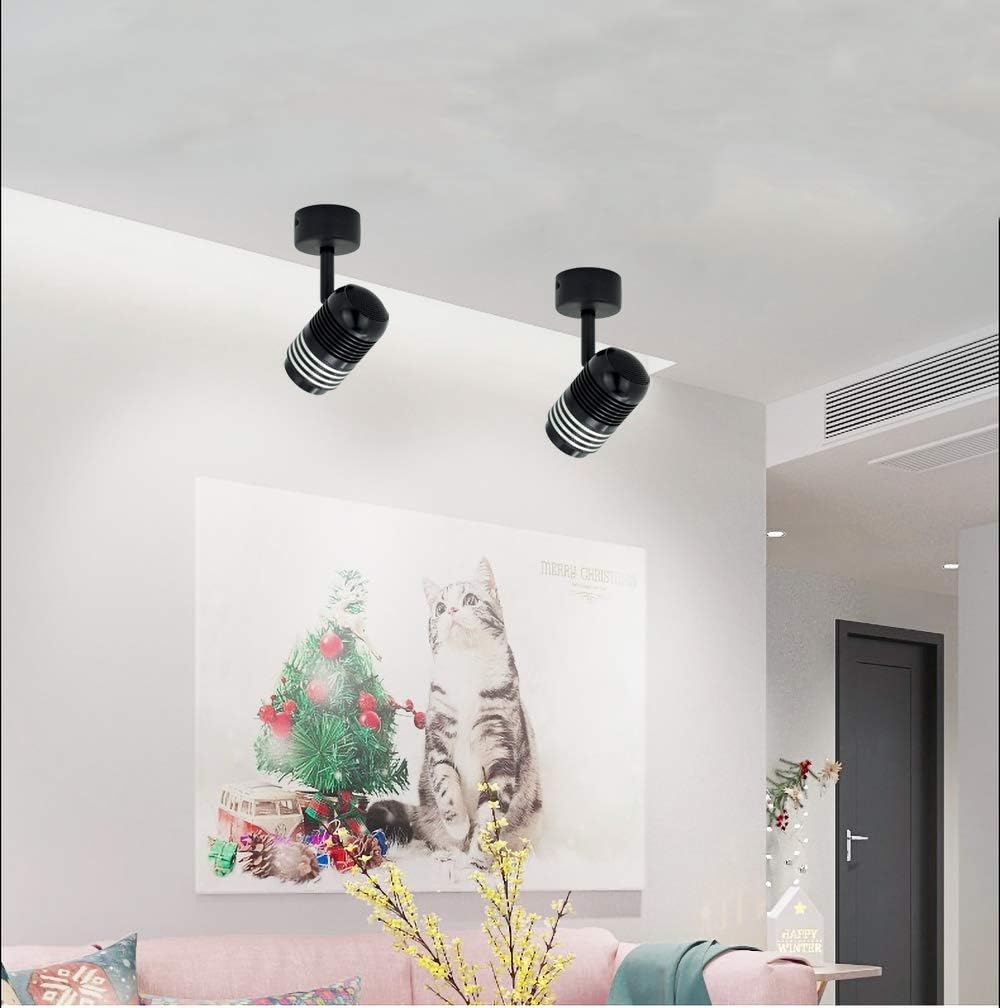 7W Black Rotatable Led Indoor Spotlight Fixtures Wall Mounted Ceiling