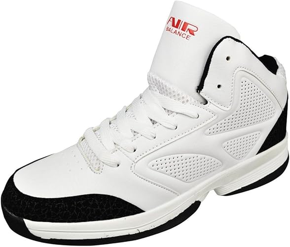 Air Balance Big Boys Hi Top Basketball Shoes White/Black7 Shoes