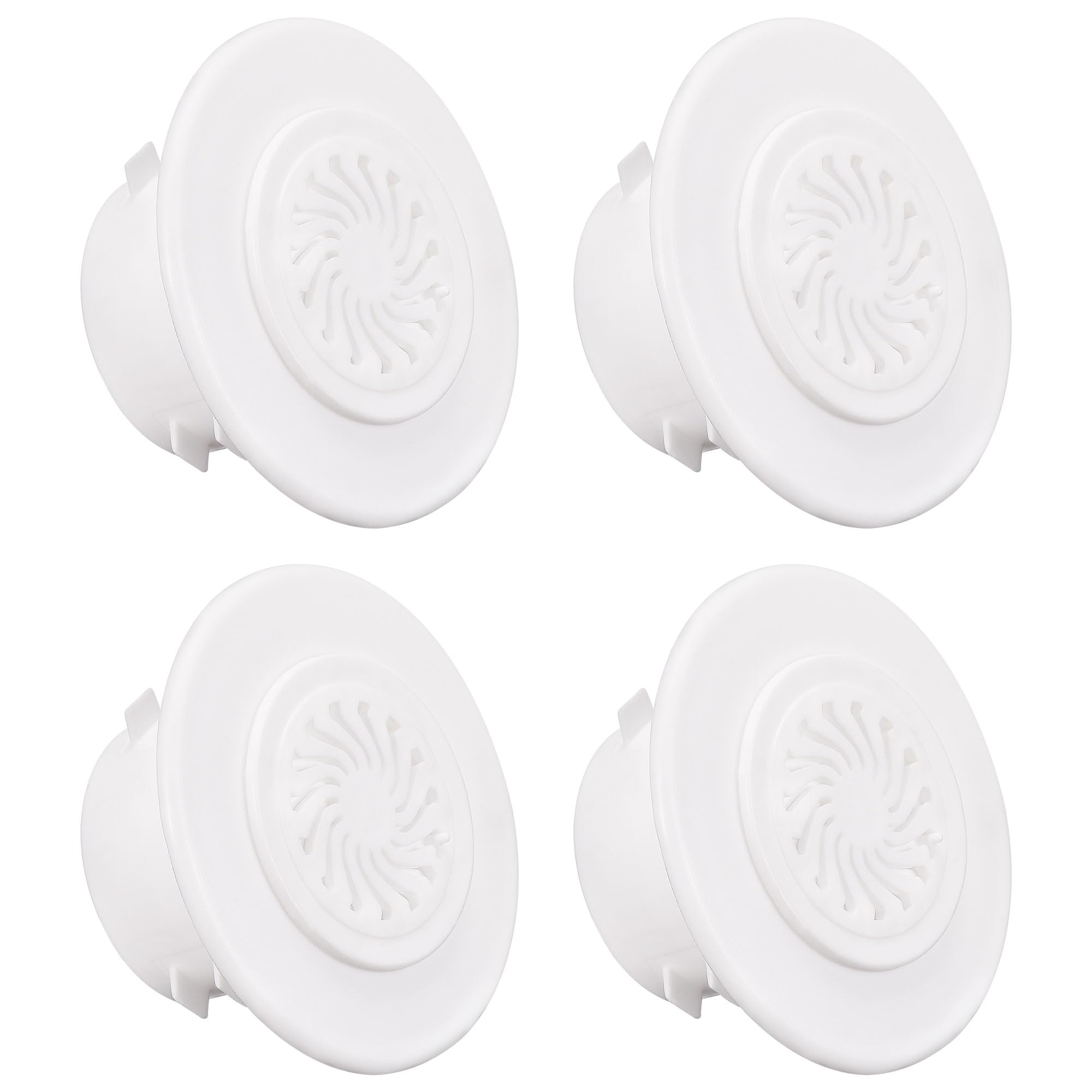 sourcing map Round Vent Cover, ABS Plastic Adjustable Air Vent Cover White for 4" - 4.3" Diameter Hole 4pcs