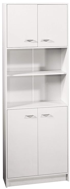 FACKELMANN Doppel-Hochschrank Standard/mit Kunststoffgriffen/Maße (B x H x T): ca. 65 x 182 x 30 cm/Schrank für das Bad/Möbel