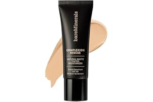 bareMinerals Complexion Rescue Natural Matte Tinted Moisturizer for Face with SPF 30, Tinted Mineral Sunscreen, Sheer-to-Light Coverage, Matte Skin Tint for Oily Skin, Vegan