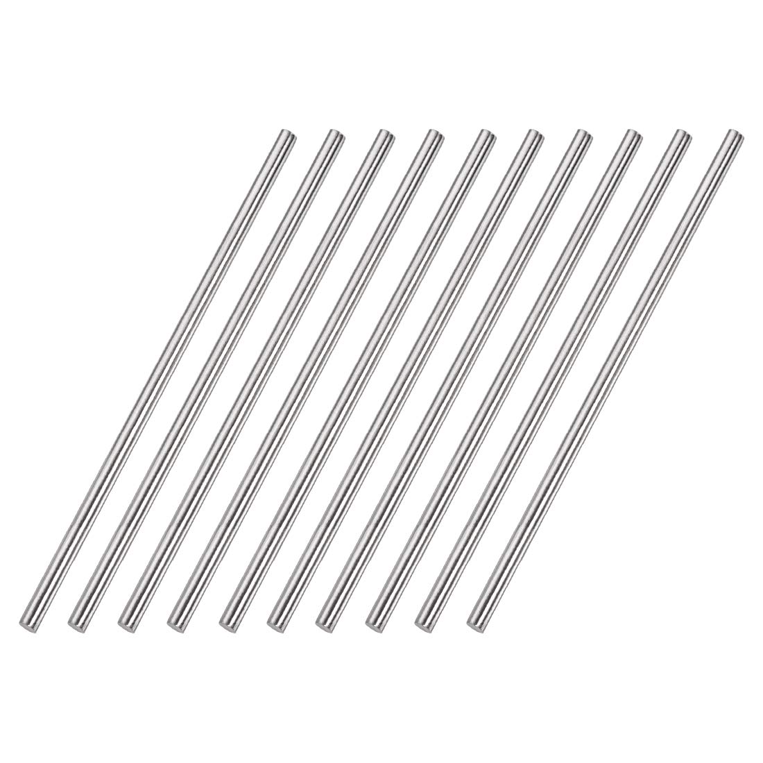 sourcing map 4mm x 150mm 304 Stainless Steel Solid Round Rod for DIY Craft - 10pcs