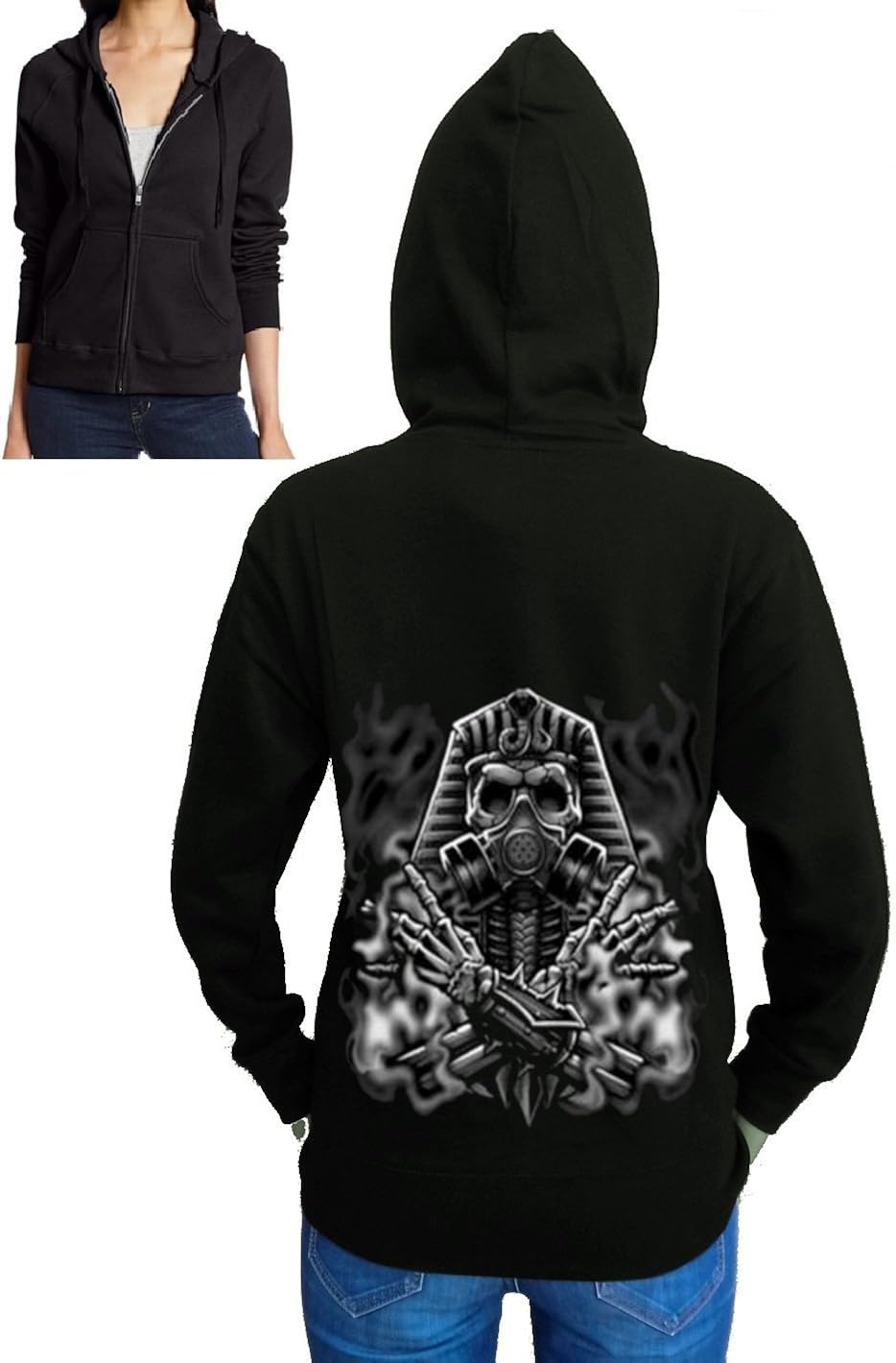 skull zipper hoodie