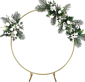 Stands Metal Garden Arch Flower Backdrop Round Ring Iron Wedding Arch Iron Circle Wedding Props Arch Flower Balloon Decor Lawn Row Wall Shelf Outdoor Gardening
