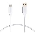 Amazon Basics ABS USB-A to Lightning Cable Cord, MFi Certified Charger for Apple iPhone, iPad, White, 3-Ft