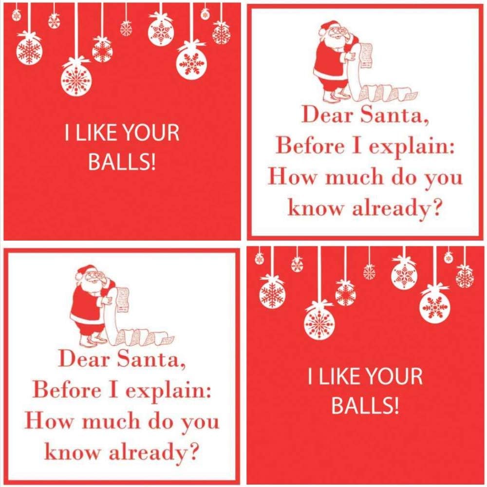 Funny Christmas Cocktail Napkins 40 count Set phrases Assorted Variety Pack Beverage paper napkins snarky scarcastic