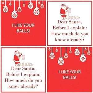 Funny Christmas Cocktail Napkins 40 count Set phrases Assorted Variety Pack Beverage paper napkins snarky scarcastic