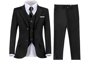 Lycody Boys Suit for Kids Teens Formal 5 Piece Tuxedo Suit Set