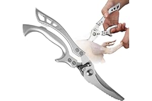 Heavy Duty Kitchen Scissors - Stainless Steel Chicken Bone Poultry Shears with Safety Lock | Multipurpose Kitchen Scissors Pr